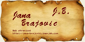 Jana Brajović vizit kartica